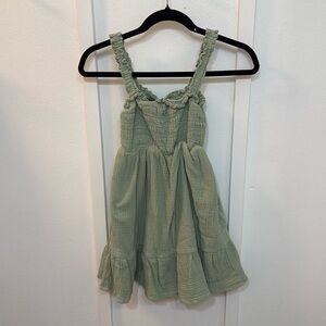 Hello Franki Katherine Gauze Green Tank Dress for girls